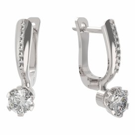 BG zlaté diamantové náušnice 870 Bílé zlato - 585 Diamant lab-grown