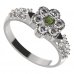 BG prsten 140-X kulatého tvaru - Kov: Stříbro 925 - rhodium, Kámen: Vltavín a granát