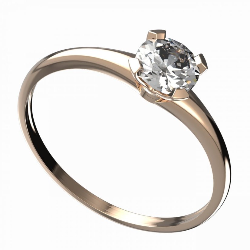 BG zlatý diamantový prstýnek 558 I Růžové zlato 585 (30-90dní) Diamant lab-grown