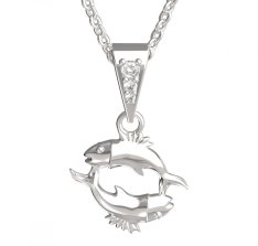 BG zlatý přívěšek Ryby 040 Bílé zlato - 585 Diamant
