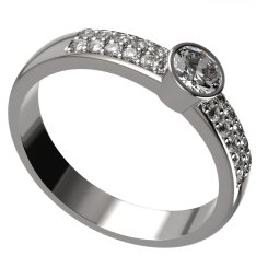 BG zlatý prstýnek s diamanty722 Bílé zlato - 585 Diamant lab-grown