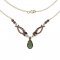 BG garnet necklace 501 - Metal: Silver - gold plated 925, Stone: Moldavit and garnet