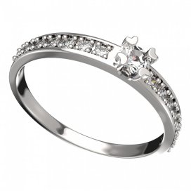BG zlatý prstýnek 883 E Bílé zlato - 585 Diamant