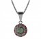 BG pendant circular 472-0 - Metal: Silver 925 - rhodium, Stone: Garnet