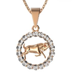 BG zlatý diamantový přívěšek Beran 044 Růžové zlato 585 (30-90dní) Diamant lab-grown