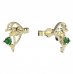 BeKid, Gold kids earrings -1183 - Switching on: Puzeta, Metal: Yellow gold 585, Stone: Green cubic zircon