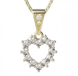 BG zlatý diamantový přívěšek srdíčko 005 Žluté zlato - 585 Diamant lab-grown