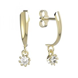BG zlaté náušnice 554 Žluté zlato - 585 Diamant