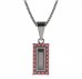 BG pendant square 837-0 - Metal: Silver 925 - rhodium, Stone: Garnet