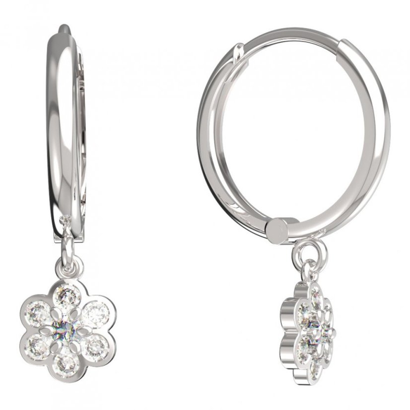 BeKid dětské náušnice šestilístek 866 Bílé zlato - 585 Diamant
