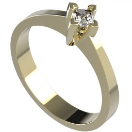 BG zlatý diamantový prstýnek 775 Žluté zlato - 585 Diamant lab-grown