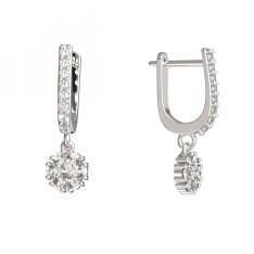 BG zlaté náušnice kytička 774 Bílé zlato - 585 Diamant