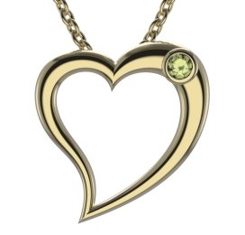 BG zlatý přívěšek srdíčko 1568 Žluté zlato - 585 Zelený kubický zirkon