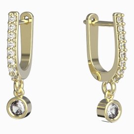 BeKid dětské náušnice 768 Žluté zlato - 585 Bílý kubický zirkon