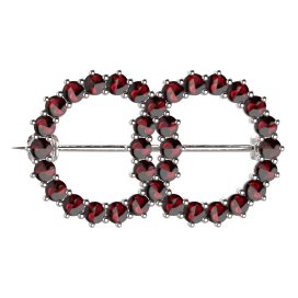 BG brož 027 Stříbro 925 - rhodium Granát
