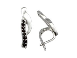 BG náušnice vsazený granát hvězdicový brus  1138 Bílé zlato - 585 Granát