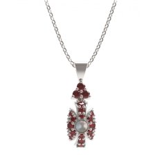 BG přívěs s přírodní perlou 537-87 Stříbro 925 - rhodium Granát a perla