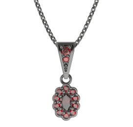 BG přívěs oválný 455-1 Stříbro 925 - ruthenium (30-90dní) Granát