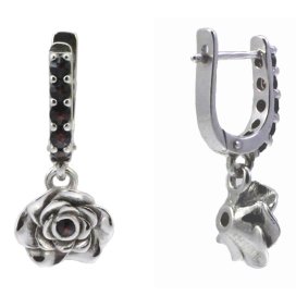 BG náušnice vsazeny kameny:přírodní granát 820 Bílé zlato - 585 Granát