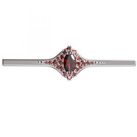 BG brož 504K Stříbro 925 - rhodium Granát