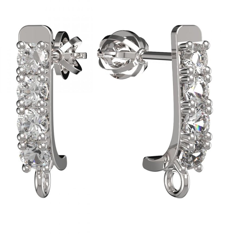 BG zlatý závěs dámské náušnice /96 Bílé zlato - 585 Diamant