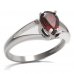 BG ring drop stone 495-V - Metal: Silver 925 - rhodium, Stone: Garnet