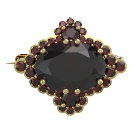 BG brož 686 Žluté zlato - 585 Granát