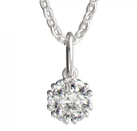 BeKid dětský přívěšek kytička 774 Bílé zlato - 585 Diamant