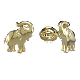 BG zlaté náušnice slon 1577 Žluté zlato - 585