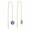 BeKid, Gold kids earrings -109 - Switching on: English, Metal: White gold 585, Stone: Dark blue cubic zircon