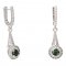 BG earring circular 541-G91 - Metal: Silver 925 - rhodium, Stone: Moldavit and garnet