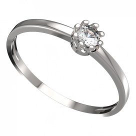 BG zlatý prstýnek 554 C Bílé zlato - 585 Diamant