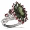 BG ring oval 513-P - Metal: Silver 925 - rhodium, Stone: Garnet