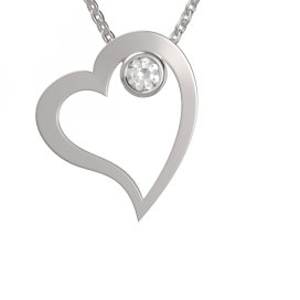BG zlatý diamantový přívěšek srdíčko 1566 Bílé zlato - 585 Diamant lab-grown