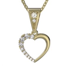 BG zlatý přívěšek srdíčko 1255 Žluté zlato - 585 Diamant