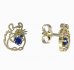 BeKid, Gold kids earrings -1192 - Switching on: Puzeta, Metal: Yellow gold 585, Stone: Dark blue cubic zircon