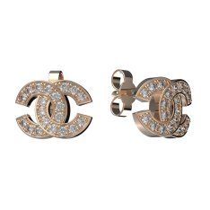 BG zlaté náušnice polokruh 1372 Růžové zlato 585 (30-90dní) Diamant
