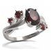 BG prsten s oválným kamenem 478-P - Kov: Stříbro 925 - rhodium, Kámen: Granát