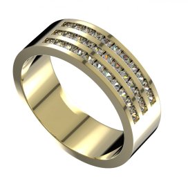 BG zlatý snubní prstýnek 657 Žluté zlato - 585 Diamant