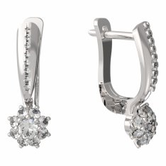 BG zlaté náušnice 886 Bílé zlato - 585 Diamant