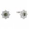 BG earring circular -  030 - Metal: Silver 925 - rhodium, Stone: Garnet