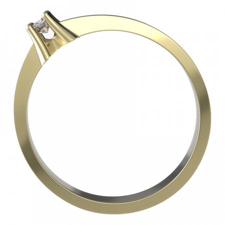 BG zlatý prstýnek 770 - Kov: Žluté zlato 585, Kámen: Bílý kubický zirkon
