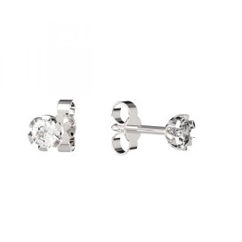 BeKid dětské náušnice 869 Bílé zlato - 585 Diamant
