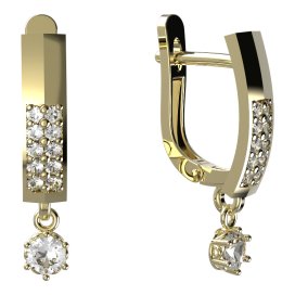 BG zlaté náušnice 1293 Žluté zlato - 585 Diamant