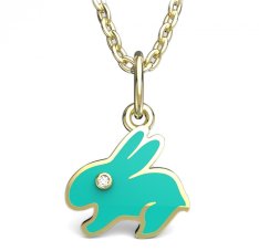BeKid dětský zlatý přívěsek 1285 - zajíc Žluté zlato - 585 Diamant