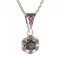 BG pendant circular 994-1 - Metal: Silver 925 - rhodium, Stone: Garnet