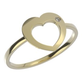 BeKid dětský prsten srdíčko 827 Žluté zlato - 585 Diamant