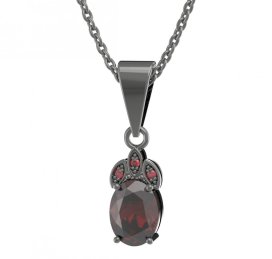 BG přívěs s českým granátem 961 Stříbro 925 - ruthenium (30-90dní) Granát