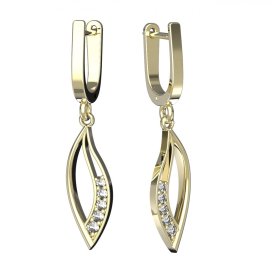 BG zlaté náušnice 462 Žluté zlato - 585 Diamant