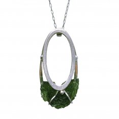 BG náhrdelník přírodní kámen-Vltavín 003